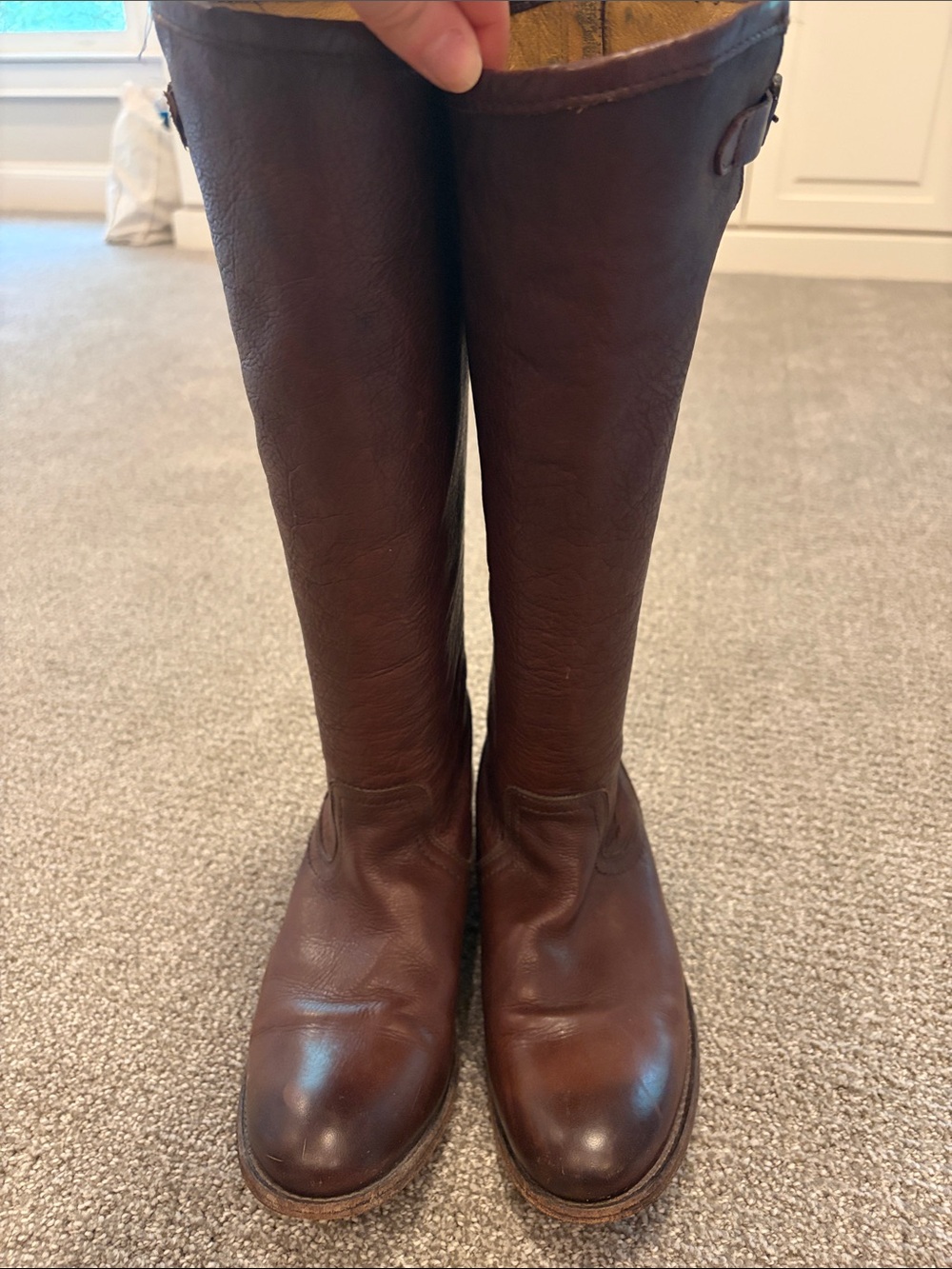 Frye Tall Brown Leather Riding Boots
